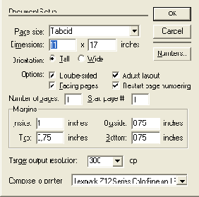      Document Setup