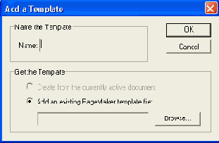   Template Palette Options