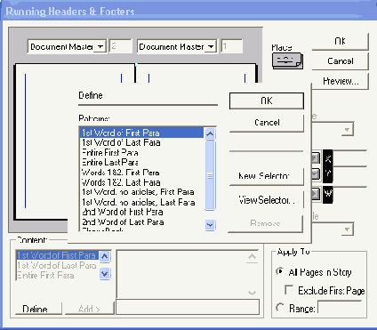   Running Headers & Footers
