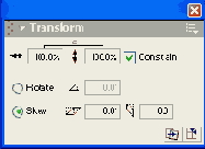 Формат панели Transform