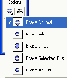 Меню режимов использования инструмента Eraser Tool
