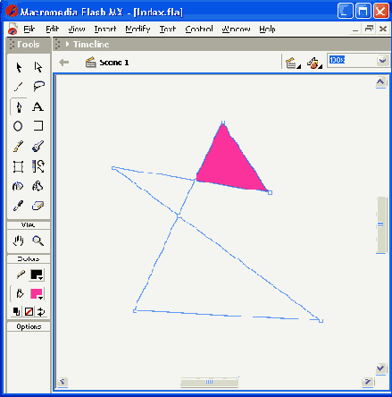 Ломаная нарисованная инструментом Pen Tool