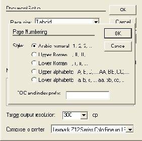 
    Document Setup
