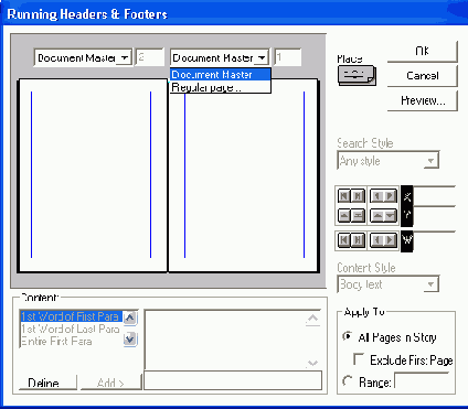 
Running Headers & Footers